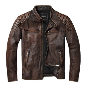 Chaqueta de bombardero de piel sintética ajustada para hombre, chaqueta de motorista con cremallera y cuello levantado y solapa para chaqueta de motocicleta para hombre, envío DDP - Product Image 1