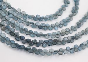 Cuentas de Aguamarina Natural de 8 pulgadas de alta calidad, forma de corazón de lágrima suave, piedras preciosas de cuarzo de cristal de 4mm, fabricación de joyas hechas a mano - Product Image 6