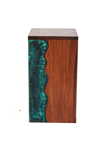 Handmade Rosewood Cremation Urn Green Resin <b>Memorial</b> <b>Box</b> Cremation urns for Human And Pet Ashes - Product Image 5