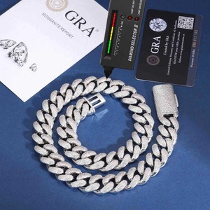 สร้อยคิวบันแบบ Bubble ขนาด 18 มม. ทำจากทองคำแท้ 10 กะรัต ประดับเพชรทรงกลมเจียระไนแบบ Brilliant คุณภาพ VVS D  เพชรเลี้ยงในห้องปฏิบัติการ  แบบ Iced Out สไตล์ฮิปฮอปสำหรับฉัน - Product Image 5