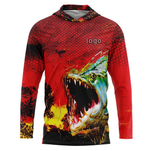 Camisas de pesca de secado rápido con protección UV de manga larga con capucha, Sudadera con capucha de pesca, ropa deportiva, Camisas y camisetas de poliéster para hombres, sublimación - Product Image 2