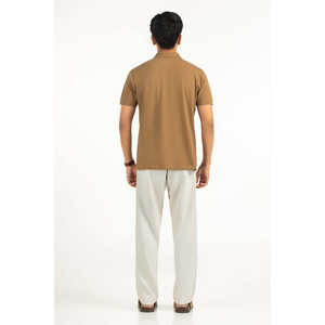 Polo 100 % coton et polyester avec fonction anti-plis, motif uni brodé foncé, haute qualité, coupe ajustée, coupe classique pour le golf - Product Image 2