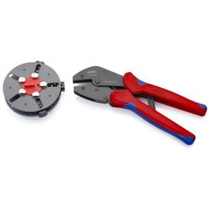 คีมย้ำสายไฟแบบคันโยก Knipex พร้อมที่เปลี่ยนหัวได้แบบขัดเงาและด้ามจับแบบหลายส่วน - Product Image 1