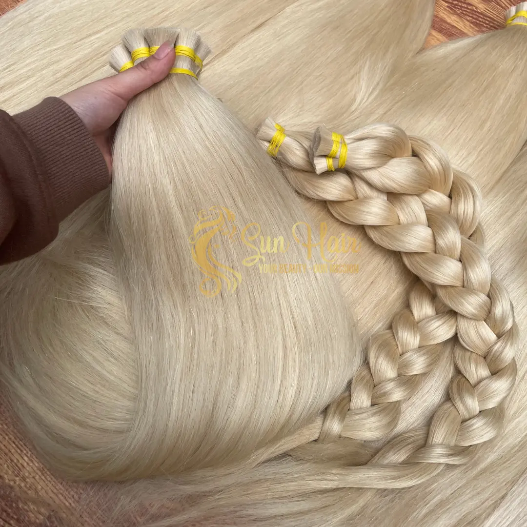 Großhandel heiß Trend blonde Farbe Bulk Haar 100% jungfräuliches Haar hochwertige natürliche Haar verlängerungen
