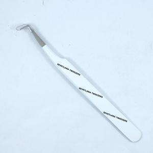 Pince à cils avec logo imprimé personnalisé Pince à épiler Nano Grip à 45, 75, 90 degrés Pince à épiler pour extension de cils de marque privée personnalisée - Product Image 1