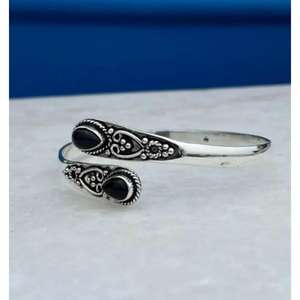 <b>Black</b> Tourmaline Bezel Setting 18K Gold Silver Plated Luxury Adjustable Boho Gemstone <b>Ring</b> Ethnic Jewelry Gift for <b>Women</b> Wedding - Product Image 2