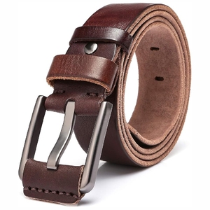 Cinturón de cuero de vaca genuino informal para hombre más vendido con aleación para hebilla Cinturón de cuero de vaca de alta calidad - Product Image 4