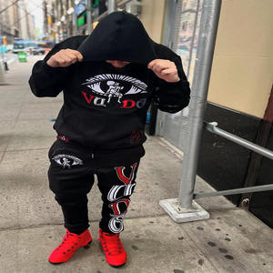 Ensemble de survêtement en molleton de coton lourd pour homme, sweat-shirt à capuche et pantalon, 400 GSM, logo brodé - Product Image 1