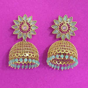 Boucles d'oreilles antiques Jhumki Fashion Hoop avec produit de vente en gros le plus populaire plaqué or - Product Image 4