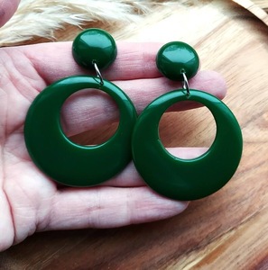 Boucles d'oreilles en résine brodée, bijoux de mode en acier inoxydable faits à la main pour femmes et filles, look classique de mariage, haute qualité - Product Image 1