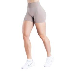 Shorts Deportivos Personalizados para Mujer, Color Gris Claro, Sin Costuras, Transpirables, para Gimnasio, Entrenamiento, Yoga, Cierre Elástico, OEM, ODM - Product Image 5