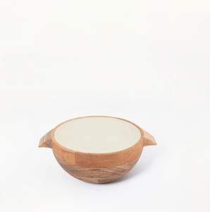 New <b>White</b> <b>Serving</b> <b>Bowl</b> with Handles Design Kitchenware Home Decoration Table Decor Hotel Restaurant Made India Wholesale - Product Image 3