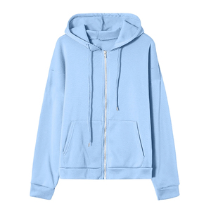 Sudadera con capucha y cremallera de lana suave, Jersey grueso y pesado con bolsillos laterales, sudaderas con capucha y sudaderas de mujer de Color sólido, novedad - Product Image 6