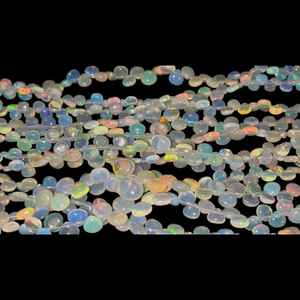 Perles en forme de coeur lisse opale éthiopienne 3x5 à 4x6mm brin de pierres précieuses naturelles fabrication de bijoux perles en gros exportation - Product Image 1