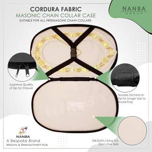 Étui pour collier maçonnique en similicuir noir avec doublure rembourrée douce |   Sac de transport maçonnique blanc - Product Image 3