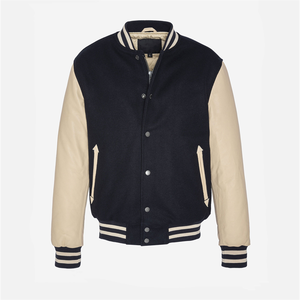 Chaquetas Varsity de Cuero para Hombre, Estilo Deportivo Casual, con Letras de Baloncesto, Impermeables, con Acabado Cepillado, al por Mayor - Product Image 1