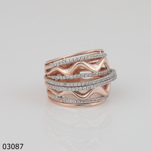 แหวนหมั้นเพชรที่โตในห้องแล็บชุบโรสโกลด์ของผู้หญิงมีการตัดที่ยอดเยี่ยมเพื่อรับการรับรองเครื่องประดับสำหรับปาร์ตี้อินเทรนด์ - Product Image 5