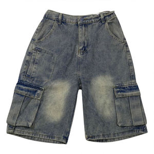 Pantalones Cortos de Lona de Alta Calidad, Vaqueros Azules de Cintura Alta a la Moda, Pantalones Casuales con Cintura Elástica, 180g, Tejido de Secado Rápido para Hombre - Product Image 2