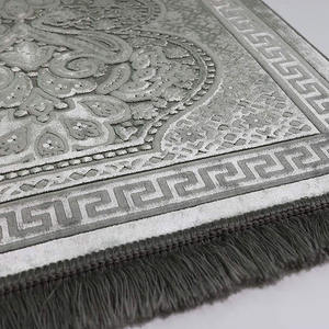 เสื่อสวดมนต์อิสลามแบบธรรมดาพับได้มีพนักพิงมุสลิมเซจาดาห์สำหรับเดินทางและรถยนต์ซักได้ - Product Image 3