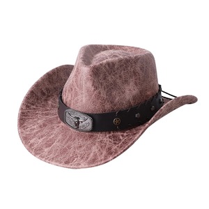 Western Cowboy Hat for Women Imitation Leather Peach Heart Design Jazz Top Hat Casual Appropriate Travel <b>Sombrero</b> Hombre - Product Image 2