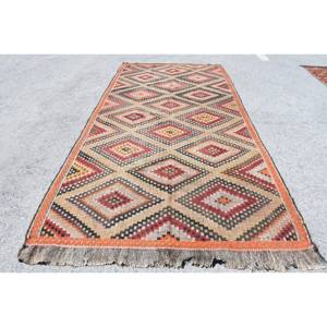 Alfombra tradicional de lana naranja Beige de 5,7x11,9 pies, alfombras rectangulares de retazos turcos bohemios para el hogar, sala de estar, entrada, dormitorio, látex de 4m - Product Image 1