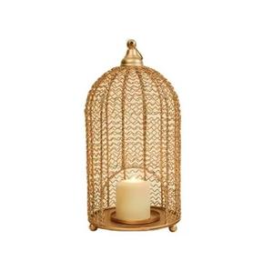 Portavelas y tarro de metal tejido dorado de lujo elegante Navidad decorativa OEM ODM para velas votivas - Product Image 1