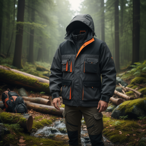 Veste de sécurité et de survie pour homme, taille 52, couleur gris foncé/noir/orange - Product Image 3