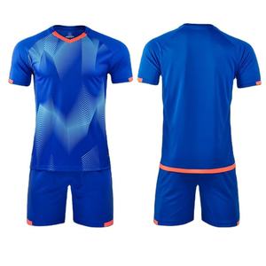 Vêtements de sport, impression par sublimation personnalisée, maillot de football bleu, ensemble pour les maillots de football scolaires, t-shirt - Product Image 1