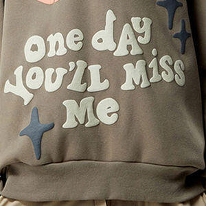 Sweat à capuche surdimensionné en coton imprimé pour hommes, style streetwear personnalisé, poids lourd, imprimé en relief, pour garçons - Product Image 6