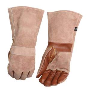 Venta al por mayor de guantes de soldadura resistentes al fuego de cuero partido De Vaca hechos en fábrica Guantes de trabajo industriales personalizados - Product Image 4