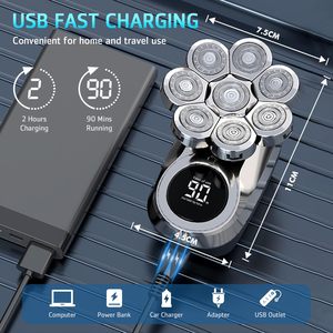 Afeitadora Eléctrica Rotatoria para Hombre, Económica, con Función Húmeda/Seca, Impermeable IPX7, Color Pistola, Alimentación USB, Repuesto Alemán - Product Image 4