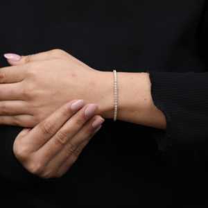 Classic Round Lab Grown Diamond <b>Tennis</b> <b>Bracelet</b> <b>Fashionable</b> Jewelry Accessory - Product Image 2