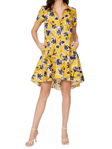 เดรสสั้นสีเหลืองสำหรับวันหยุดพักผ่อนและปาร์ตี้ - Product Image 2