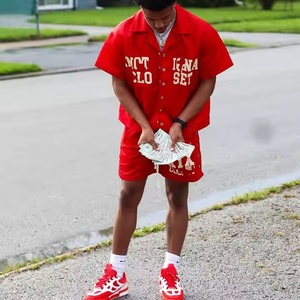 เสื้อวอร์มผ้าไนลอนกระดุมสองชิ้นชุดวอร์มสำหรับผู้ชายชุดวอร์มสำหรับเสื้อกันลมออกแบบโลโก้ได้ตามต้องการ - Product Image 4