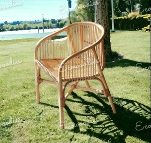 Silla trasera de mimbre de caña de estilo elegante y moderno, silla tapizada de bambú para restaurante, comedor y muebles de balcón - Product Image 1