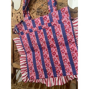 Bolso Tote Nivi con Estampado a Rayas y Bloques, Bolso de Mano de Moda para Mujer, Abierto para Uso Diario, para Verano, Otoño, Invierno y Primavera, de Nailon y Lona - Product Image 2