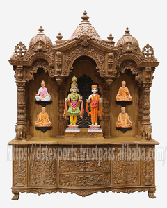Nouveau temple en bois de teck de grande taille, traditionnel et moderne, Pooja Ghar, luxe indien, DST Exports, fabricant, prix d'usine, États-Unis - Product Image 5