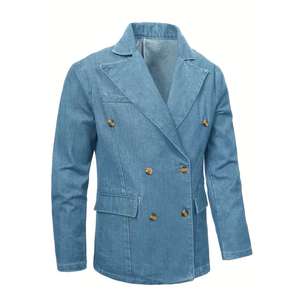 Veste en jean bleu personnalisée de style vintage pour hommes de haute qualité 100% coton tricoté à l'acide saison d'hiver - Product Image 1