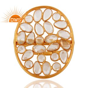 แหวนเงินแท้ชุบทอง 18K ประดับเพชรซิคอนธรรมชาติแบบฝังขอบ ดีไซน์ใหม่สำหรับงานแต่งงาน สามารถสวมซ้อนกันได้ ผลิตโดยผู้ผลิตเครื่องประดับตามสั่ง - Product Image 2