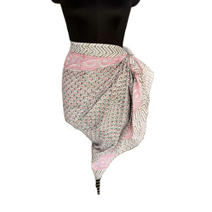 Plage Bloc Imprimé Plage Wrap Sarong Écharpe Robe Coton Natation Porter Personnalisable Sarong En Gros Ensemble Cadeau Pour Elle - Product Image 1