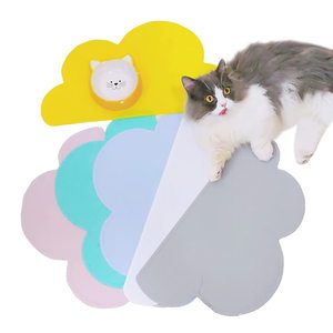 Wolken muster Hund Katze Tischset Matte mit erhöhter Kante Anti-Rutsch-wasserdichte Haustier Schüssel Matten Tiernahrung Tablett Silikon Haustier Fütterung matte - Product Image 6