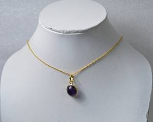 Pendentif en améthyste, argent sterling 925, plaqué or 14 carats, collier en pierres précieuses, bijoux faits à la main, cadeau pour femmes - Product Image 6