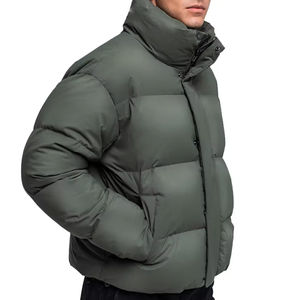 Offre Spéciale personnalisé hommes hiver chaud col montant Polyester coupe-vent vers le bas manteau à capuche bouffant veste hommes vêtements tissu veste 2026 - Product Image 2