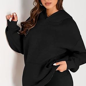 Sudaderas con capucha de alta calidad, ropa de calle informal, figuras de hombros caídos, sudaderas con capucha transpirables ecológicas, sudaderas de punto para mujer - Product Image 4