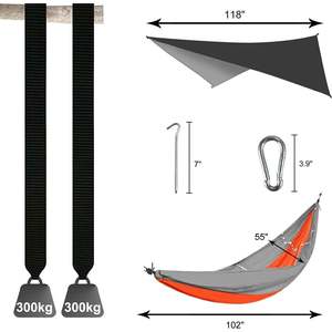 Doble paracadute amaca con pioggia mosca e insetti rete portatile 660 libbre capacità di carico 3 colori disponibili-tessuto materiale - Product Image 2