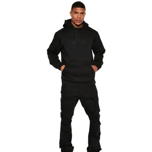 Men's Casual 100% Cotton <b>Oversized</b> <b>Hoodie</b> <b>Black</b> Pullover with Custom Logo Print Boxy Fit ODM Supply - Product Image 3