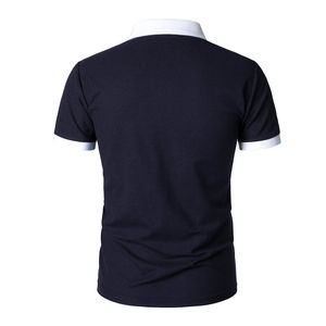 Camisetas de polo con media cremallera para hombre, camisetas de golf informales de punto acanalado de manga corta con patrón sólido, estilo urbano a la moda - Product Image 2