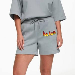 Custom Made 100% Cotton <b>Women's</b> High <b>Short</b> Custom Printed Logo Solid Color Relaxed-Fit Comfortable Hip Hop Cropped Ladies <b>Short</b> - Product Image 1