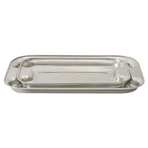 Vente en gros de plateau de service pour hôtel marbre rectangle blanc vert noir avec poignées dorées plateau décoratif en marbre pour la décoration intérieure - Product Image 3