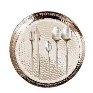 Assiette de présentation en métal de haute qualité, ronde, faite à la main, sous-assiette, vente chaude, utilisation décorative pour mariage indien, assiette de présentation - Product Image 1